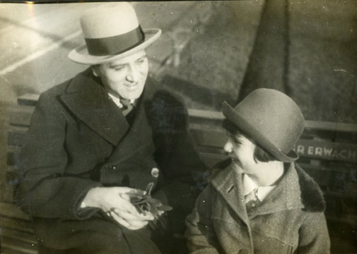 December 1929, Eva and her father.