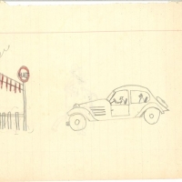 Crossing the border into…?   By Robert Herschkowitz, age seven,1945.