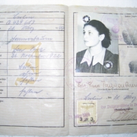 Eva's German passport, with a "J" for Jewish. 1939.