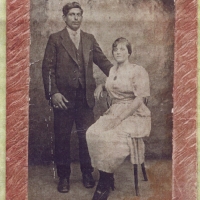 Stella's parents' engagement photo. Her mother is age 17. 1920.
