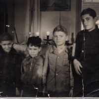 DP Camp Berlin, Josh (3rd from the left), 1947.