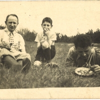 Heinz with his father Walter (left), 1938.