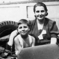 George with his mother Pauline, 1945-46.