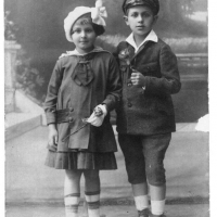 George's Mom and her brother Mjetek as children, 1920.