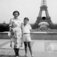 George and his mother in Paris, 1949. 