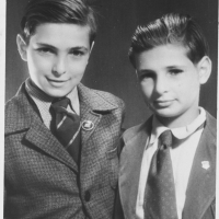 Portrait of Henry (left) and Fred (right) Taucher shortly before their departure for America. (Berlin July 1946- August 1946)