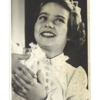 Agi dresssed as a snowflake in Vienna, 1950.