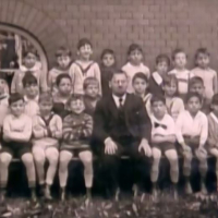 1st Grade Class in 1926, Martin the tallest on the last row in a sailor outfit, Hamburg.