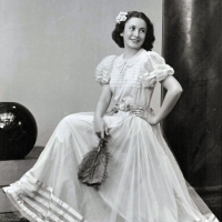 Maria,dressed for a dance, 1937