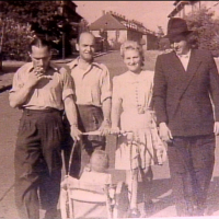 Joe, cousin Martin, Fanny, son Carl, and friend David he worked with on black market