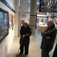  Henry and Olga Butler watch Journeys screen. 2018